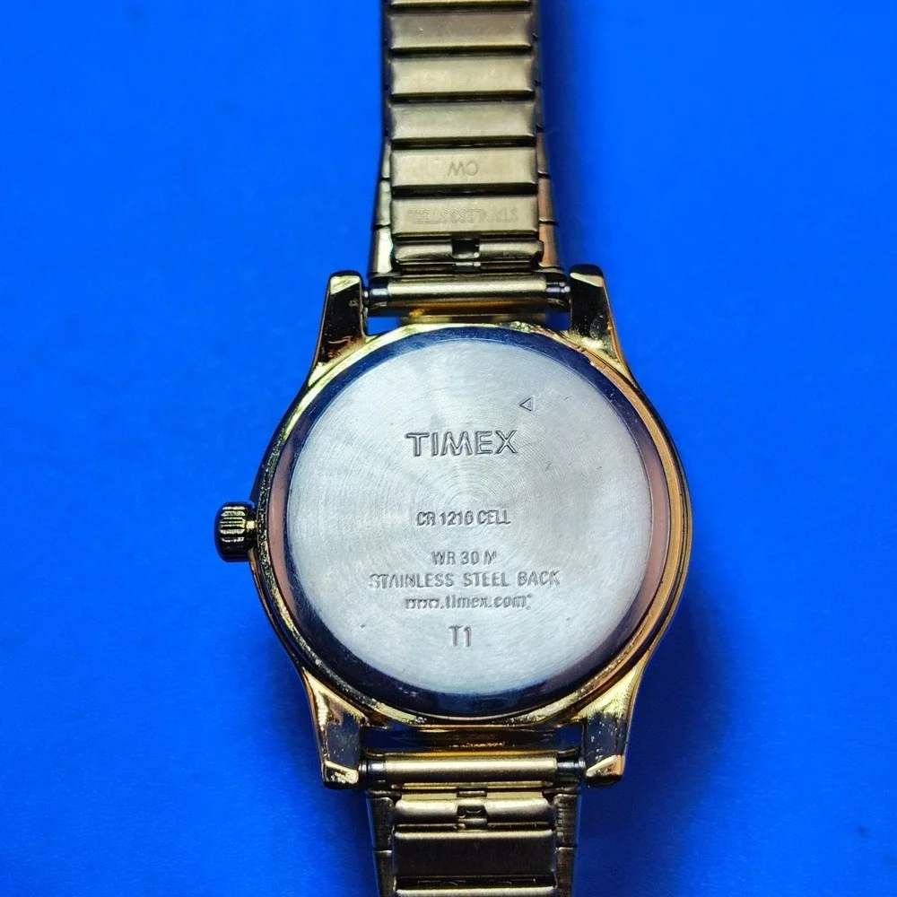Vintage 1996 Timex Indiglo‎ Date 25mm Women's Quartz Watch Gold Size 4-8+